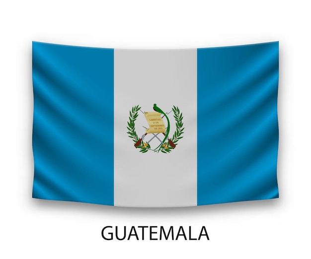 Vector opknoping zijden vlag van guatemala vector illustratie