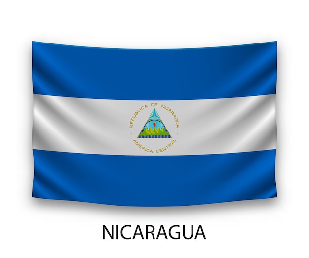Opknoping zijden vlag van Nicaragua Vector illustratie