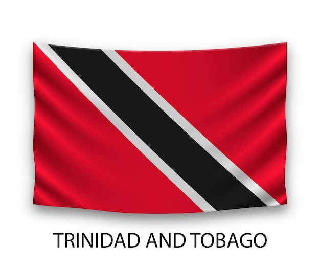 Opknoping zijden vlag van trinidad en tobago vector illustratie