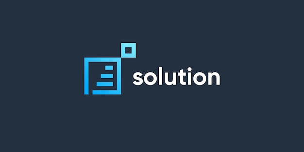 Oplossing logo ontwerp idee met eenvoudig concept