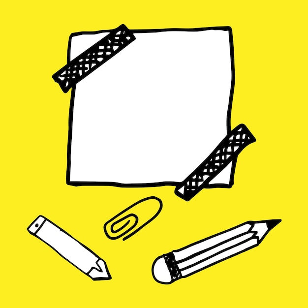 Vector opmerking papieren hand getrokken doodle briefpapier voor berichten mini set vector illustratie