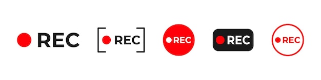 Opname-icoon Opname-teken symbool REC-logo Vector
