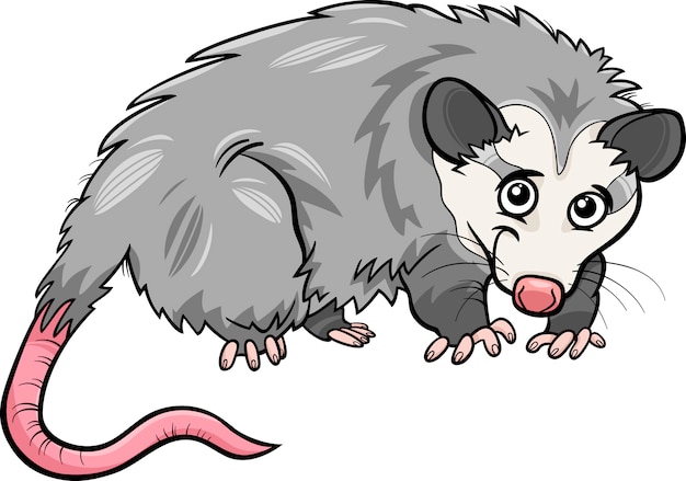 Illustrazione di cartone animato animale opossum