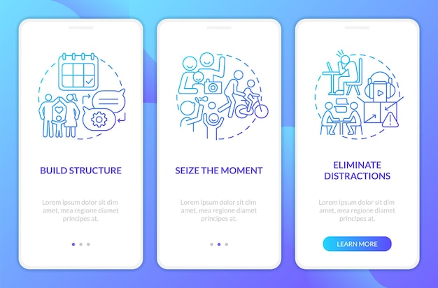 Opportunities for communication blue gradient onboarding mobile app screen