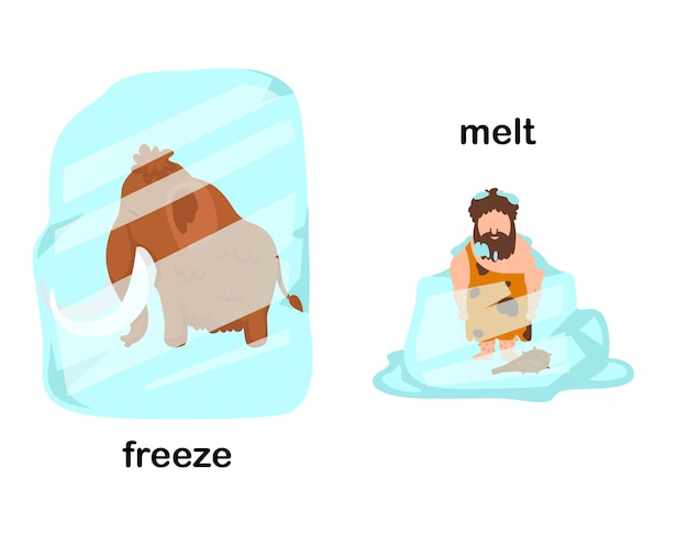 Illustrazione di congelamento e fusione di fronte