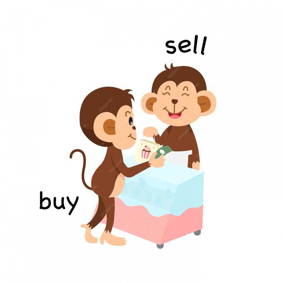 Premium Vector | Opposite sell and buy illustration