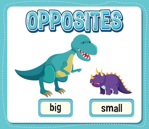 Opposite words for big and small