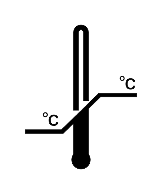 Opslagtemperatuurbereik geïsoleerd zwart symbool Vectorillustratie