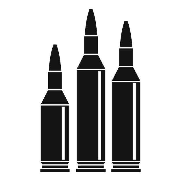 Opsommingsteken munitie pictogram in eenvoudige stijl geïsoleerd op een witte achtergrond vectorillustratie