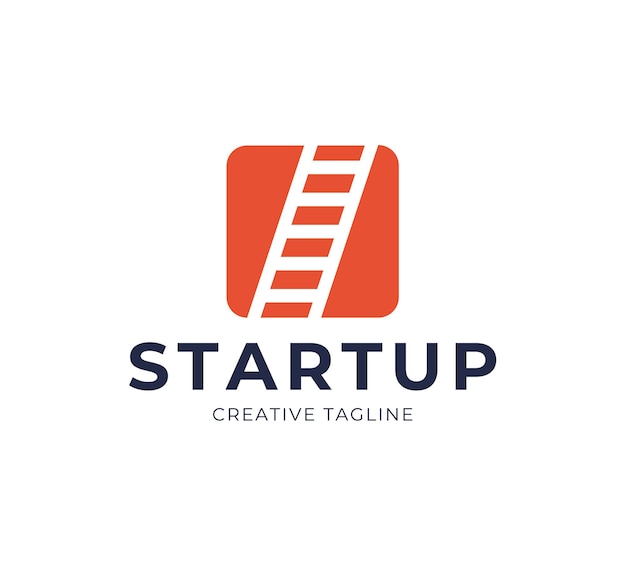 Opstarten stap trap ladder logo ontwerp