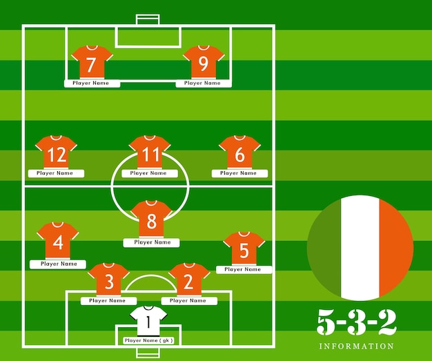 Opstelling voetbaltoernooi vectorillustratie