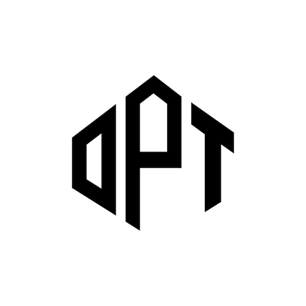 OPT letter logo ontwerp met veelhoek vorm OPT veelhoek en kubus vorm logo ontwerp OPT zeshoek vector logo sjabloon witte en zwarte kleuren OPT monogram bedrijf en vastgoed logo
