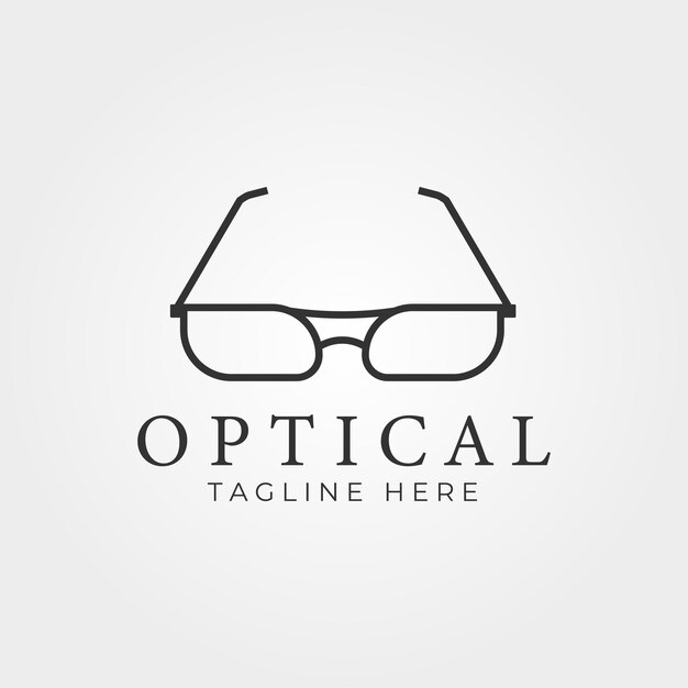 Vector optic glasses logo line art vector vintage illustration