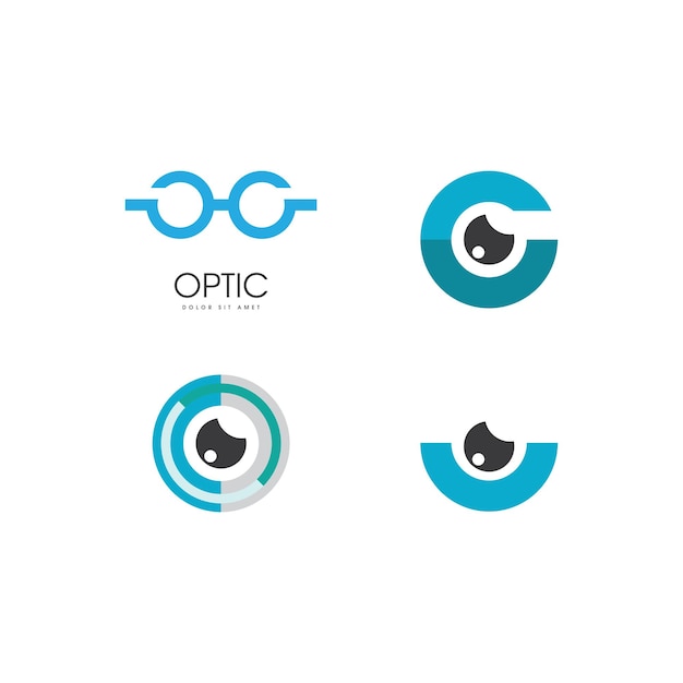 Optic logo vector flat design