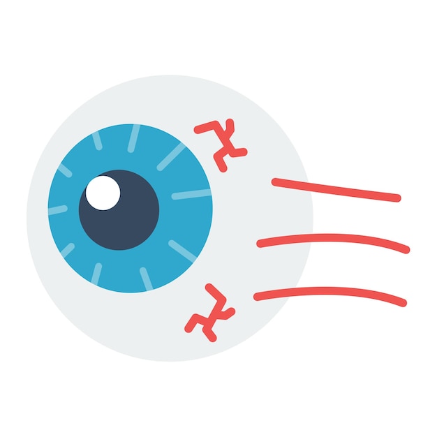 Vector optic nerve flat illustration