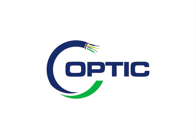 Vector optical cable logo design vector