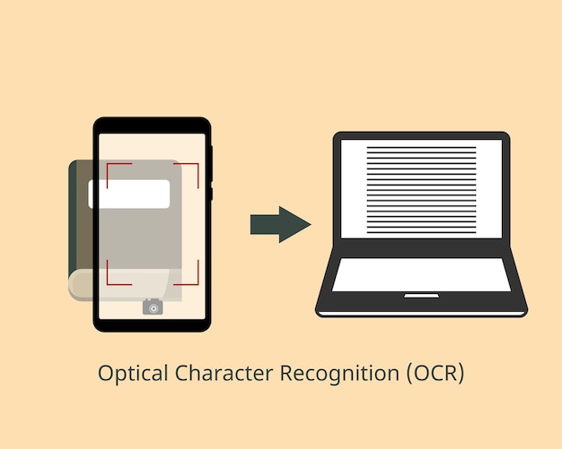 Optical Character Recognition (OCR) applicatie uit boeken vector