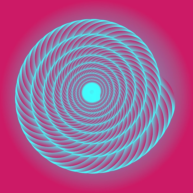 Optical circular motion illusion vector illustration background fan spiral striped