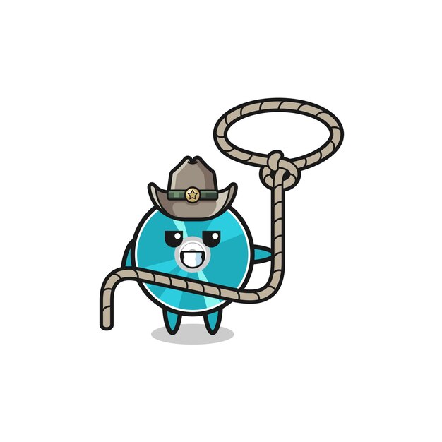 The optical disc cowboy with lasso rope  cute design