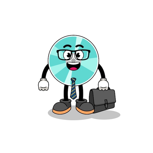 Optical disc mascot as a businessman