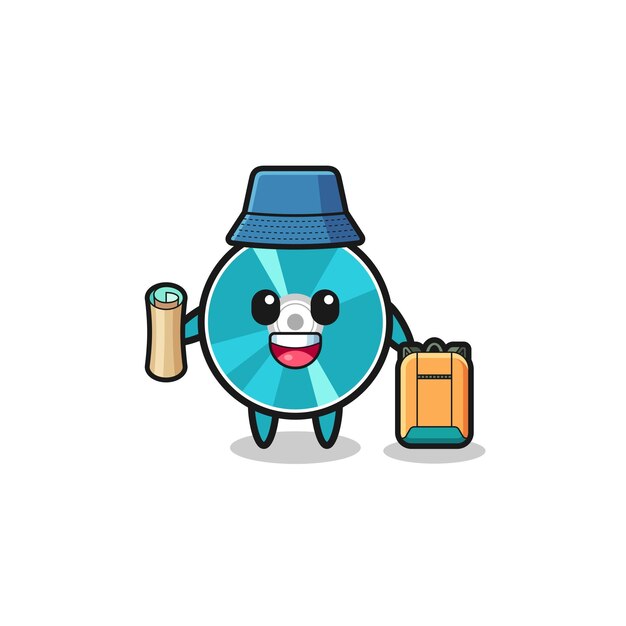 Optical disc mascot character as hiker