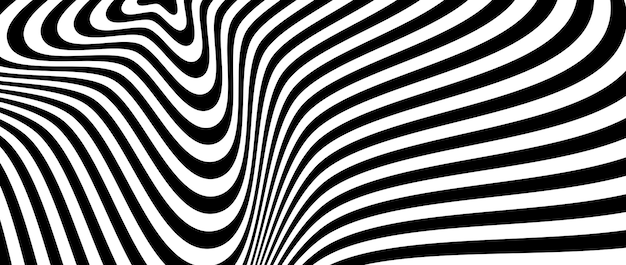 Optical illusion background black and white abstract spinning lines surface poster design torsion