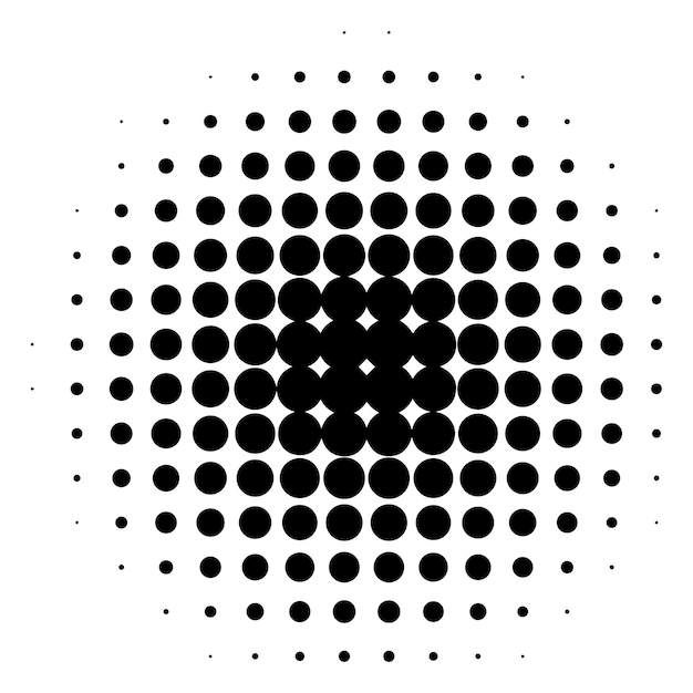 Optical illusion dot grid Concentric circles creating a visual effect Black on white