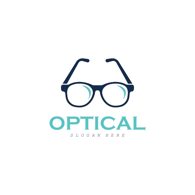 Vector optical logo vector illustration with simple line logo design