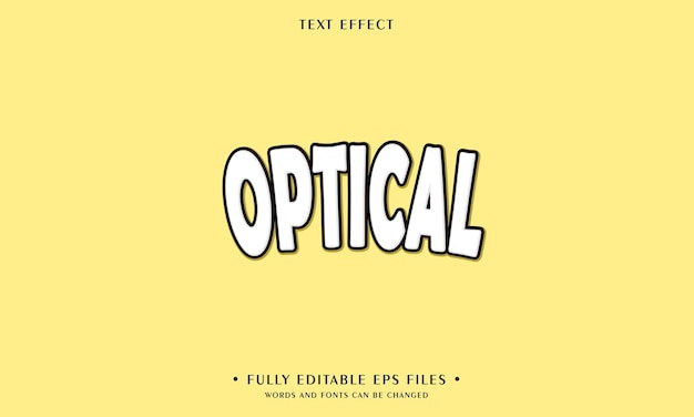 Vector optical style editable text effect