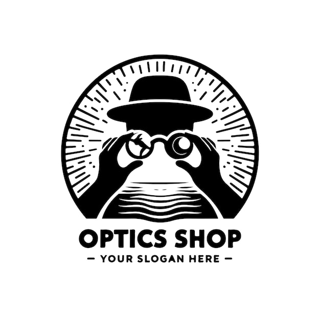 Optics store logo vector illustration