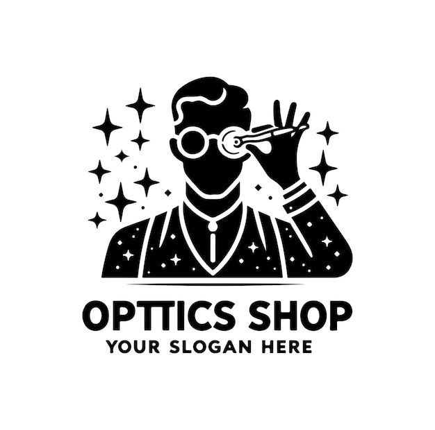 Vector optics store logo vector illustration