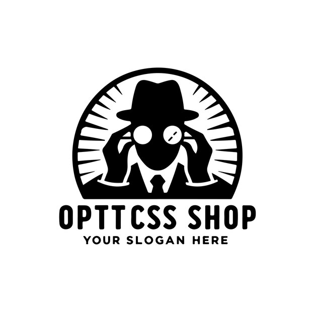 Vector optics store logo vector illustration