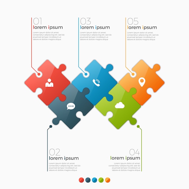 Opties infographic sjabloon met puzzelsecties