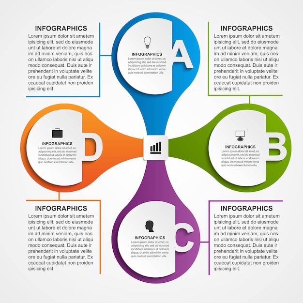 Opties infographics sjabloon.