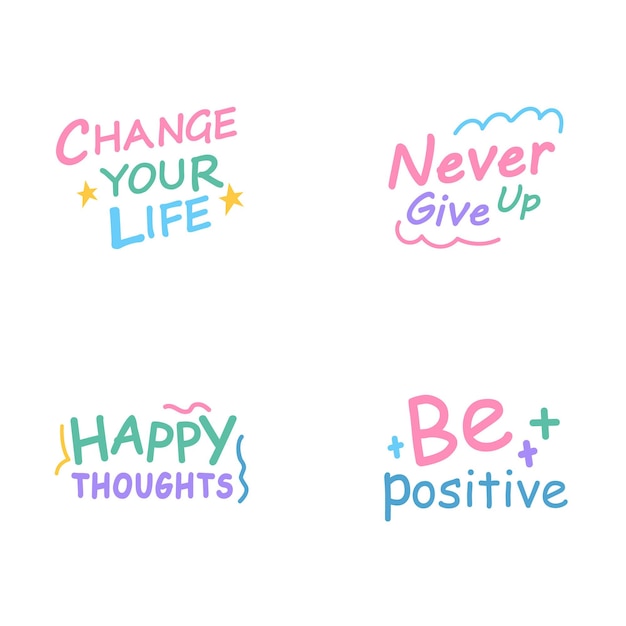 Vector optimistic words sticker