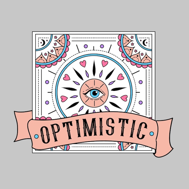 OPTIMISTISCH MANDALA-patroon met een oog