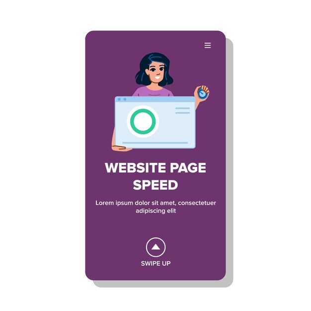 Optimize website page speed vector