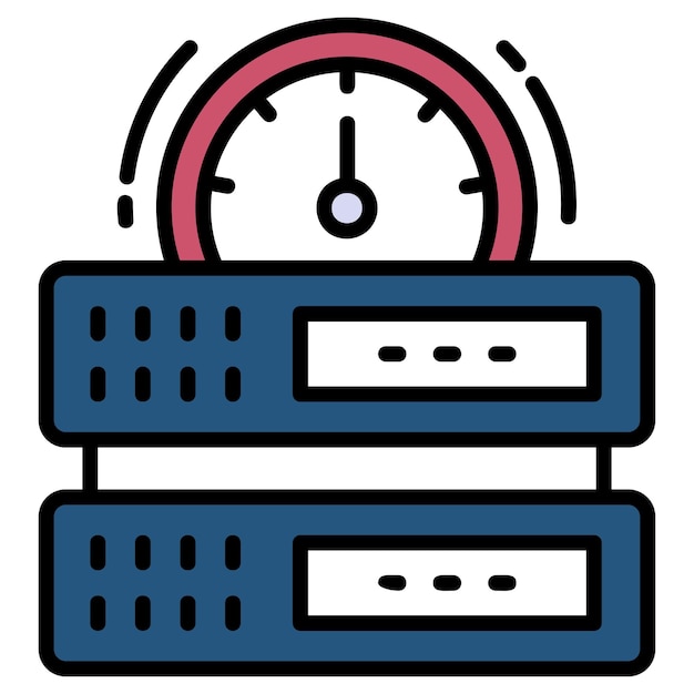optimized web server performance node with meter server uptime concept high speed machine vector