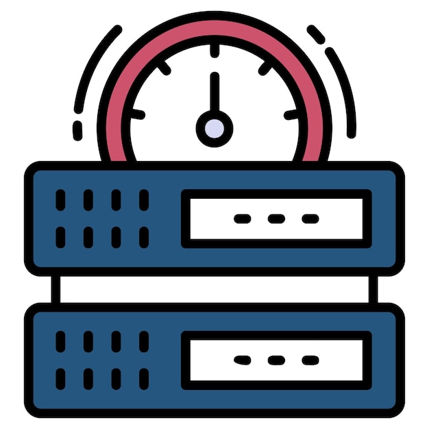 Optimized web Server Performance Node with Meter Server Uptime concept High Speed Machine Vector