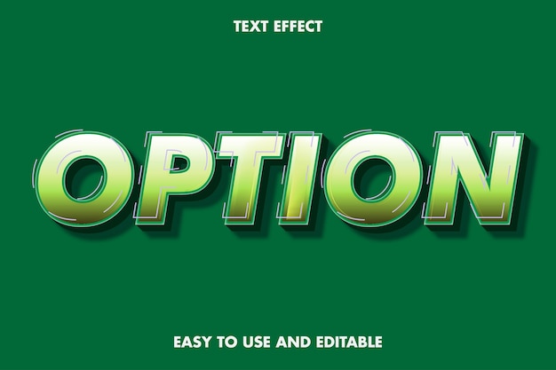 Option text effect. editable font style.