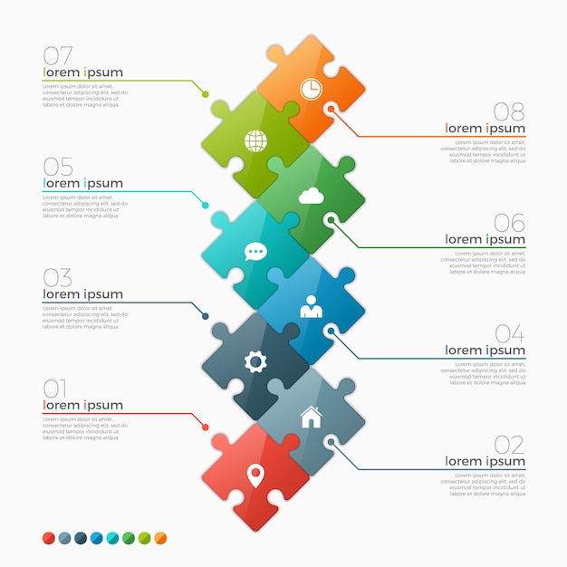 Options infographic template with puzzle sections