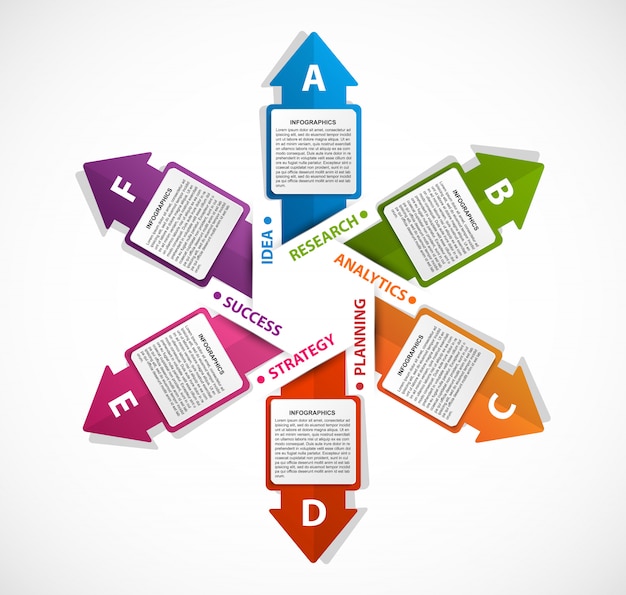 Options infographics template with arrows.