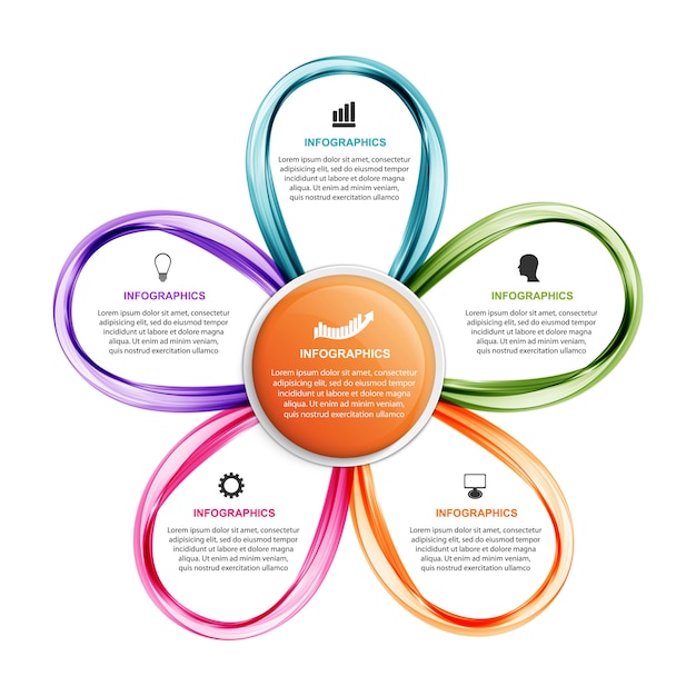 Options infographics template with flower.