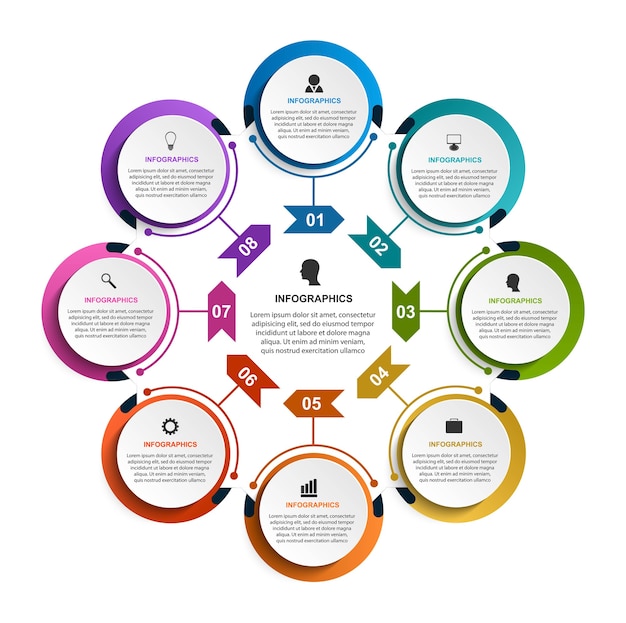 Modello di infografica opzioni.