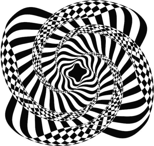Vector optische illusie achtergrond ronde cirkel lijnen realistisch