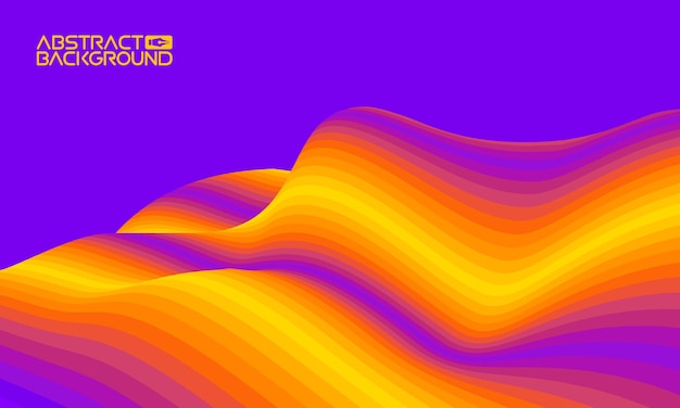 Optische illusie lijnen achtergrond Abstracte 3d paarse en gele illusies EPS 10 Vectorillustratie