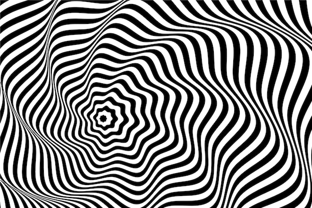 Optische illusies Abstracte gestreepte met monochrome golven achtergrond vector illustratie