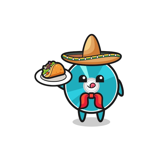 Optische schijf Mexicaanse chef-kok mascotte met een taco