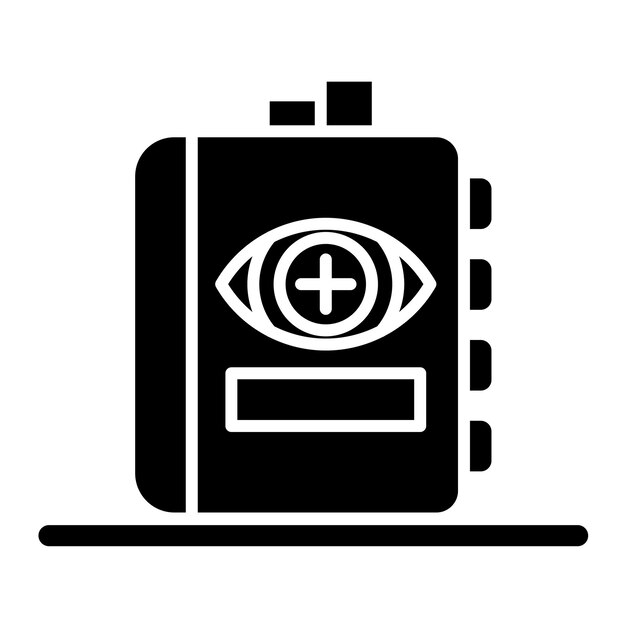 Optometrische richtlijnen Glyph effen zwarte afbeelding