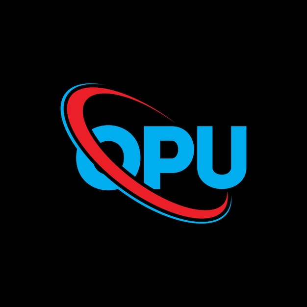 Vector opu logo opu letter opu letter logo ontwerp initialen opu logo gekoppeld aan cirkel en hoofdletters monogram logo opu typografie voor technologie bedrijf en vastgoed merk